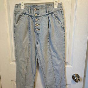 80's Style Womens Button Up Jeans